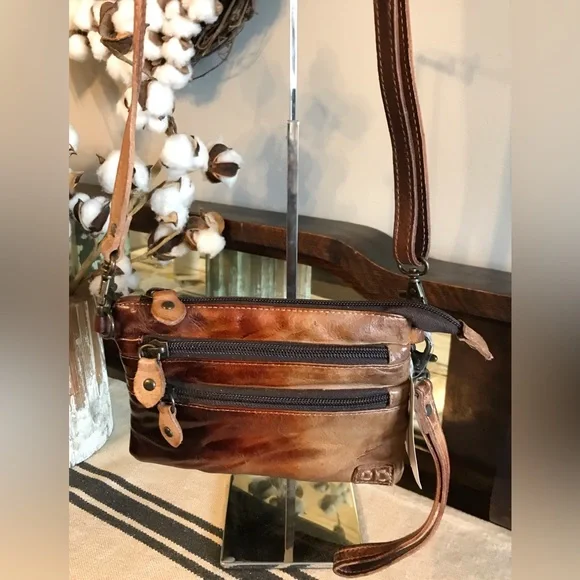 NWT Bed Stu Leather Viana Crossbody Belt Bag Wristlet Cafe Latte MSRP $180 - Picture 6 of 13